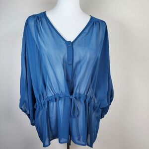 Robin Blouse Womens‎ One Size Sheer Tunic Lightweight Flowy Made In Canada Top